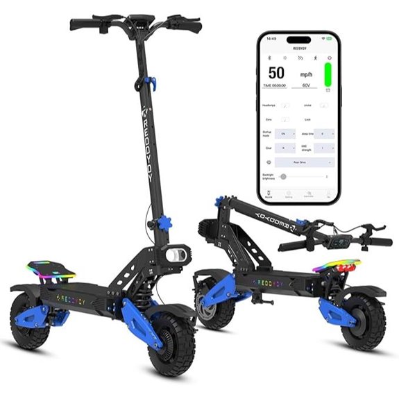 RD2 Electric Offroad Scooter 50 MPH 5000W 55-Mile Range