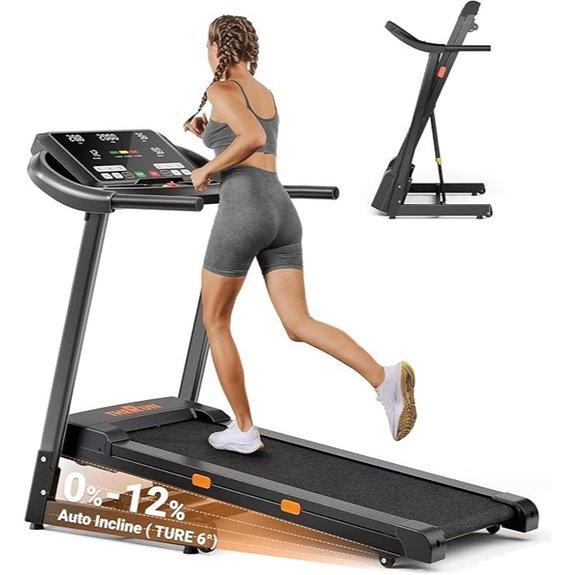 THERUN Incline Treadmill with Shock Absorption