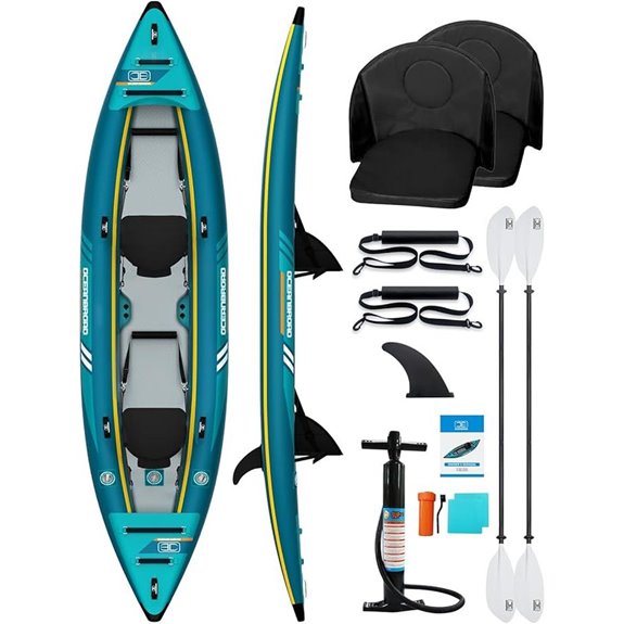 Oceanbroad Inflatable Sit-in Kayak for 1-2 People
