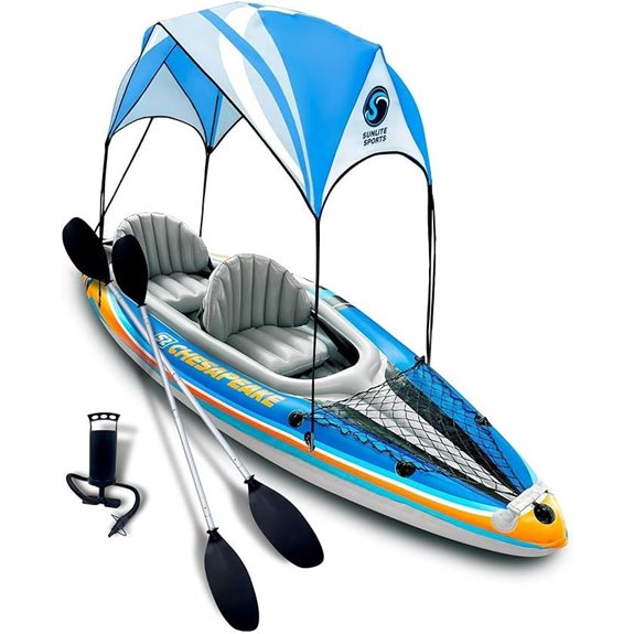 Sunlite 2-Person Inflatable Kayak with Oars and Pump
