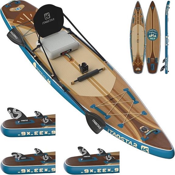 Inflatable Paddle Board with Seat and Fins