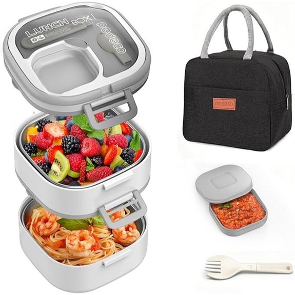 Stackable Stainless Steel Bento Box with Insulated Bag