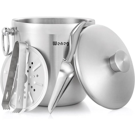 Insulated Stainless Steel Ice Bucket with Accessories