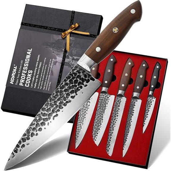 KONOLL 5-Piece Japanese AUS-8 Chef Knife Set