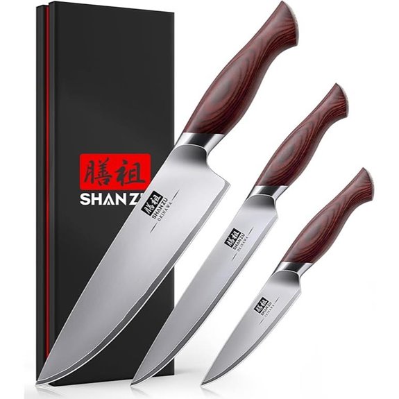 SHAN ZU Japanese Knife Set 3-Piece High Carbon Steel