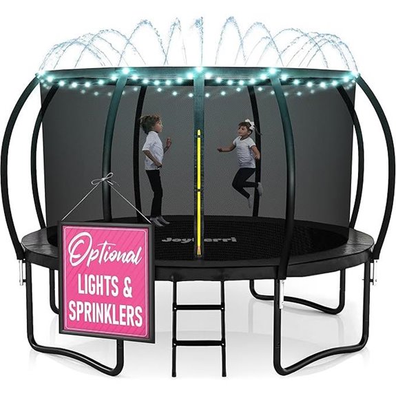 JoyBerri Outdoor Trampoline with Enclosure Ladder & Lights