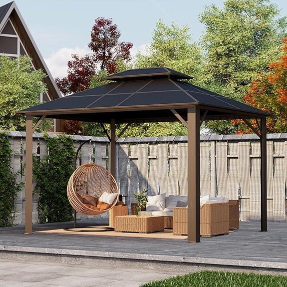 Kingdura 10'x10' Hardtop Gazebo with UV Block