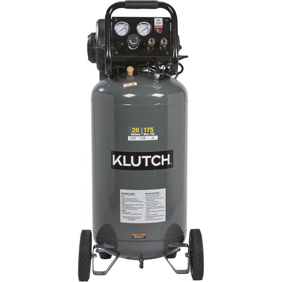 Klutch 20-Gallon Air Compressor 2 HP 120 Volts 175 PSI