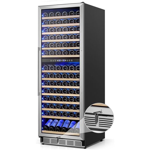 Large 24-Inch Wine Cooler Dual Zone 180 Bottles