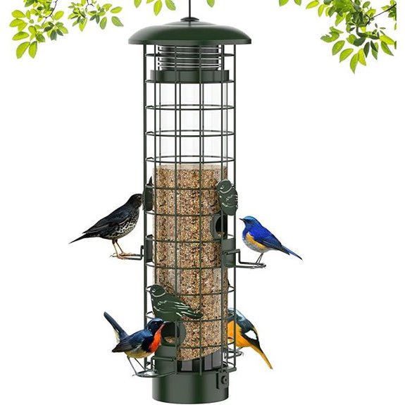 Squirrel Proof Bird Feeder with Large Capacity