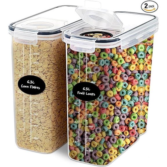 DWËLLZA Kitchen Large Cereal Storage Containers (2 Pack)
