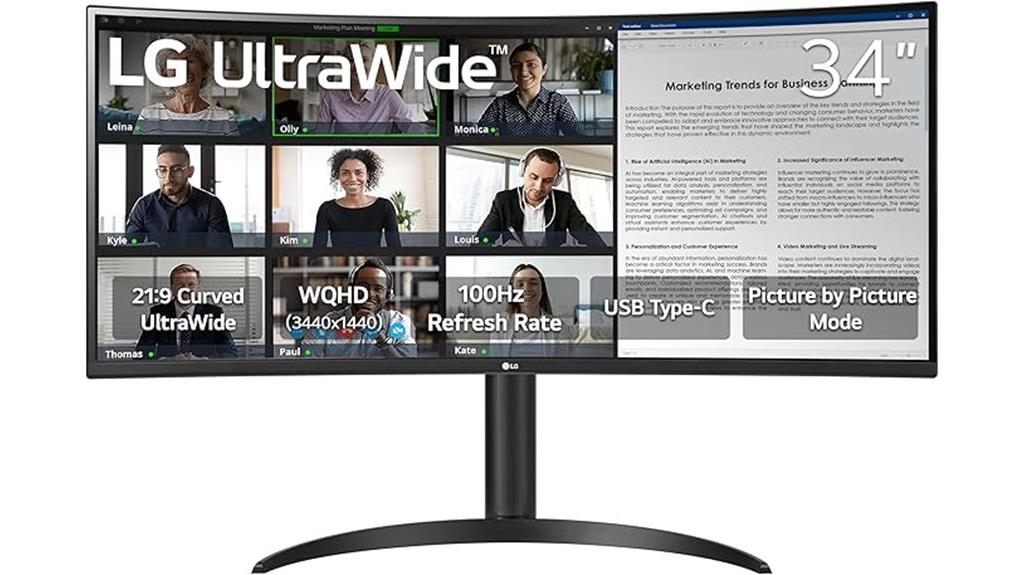large curved ultrawide display