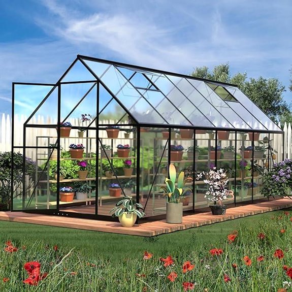 HOOYEAH 6 x 14 FT Greenhouse with Aluminum Frame