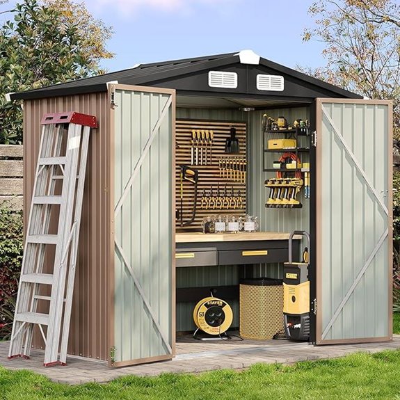 Aoxun 6.2x4 ft Metal Outdoor Storage Shed