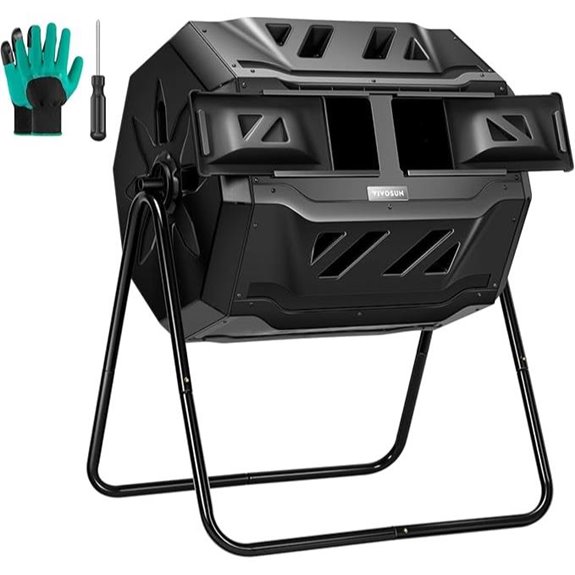 VIVOSUN 43-Gallon Outdoor Dual Rotating Compost Bin