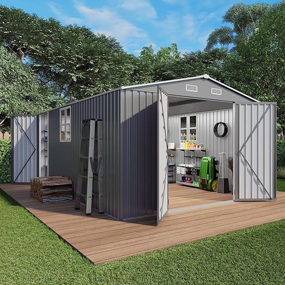 10x14x6.7FT Outdoor Metal Garden Storage Shed