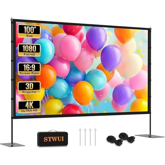 Portable 100-Inch Outdoor Projector Screen with Stand