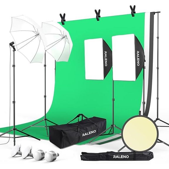 RALENO Photography Backdrop & Lighting Kit (8.5x10 ft)