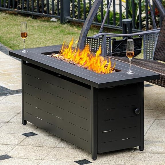 45-inch Propane Fire Pit Table with Lava Rock