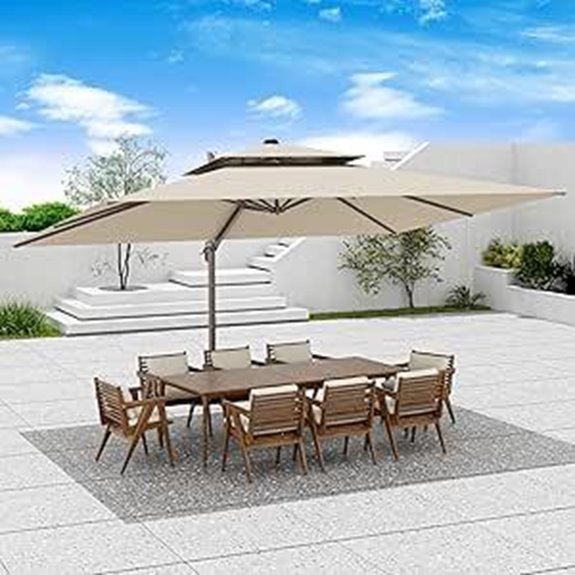 9x12 ft Patio Umbrella with 360° Rotation