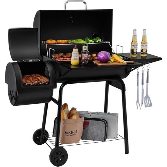 Royal Gourmet Charcoal Grill & Offset Smoker 823 sq.in