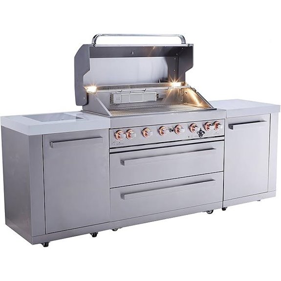 Mont Alpi 44-inch 6-Burner Stainless Steel Outdoor Grill