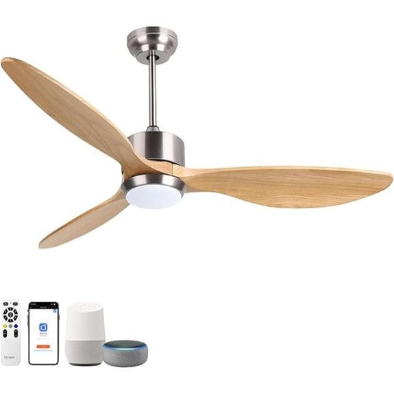 Ovlaim 52-Inch Wood Ceiling Fan with Lights and Remote