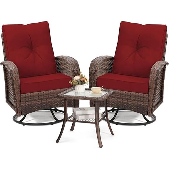 Luxury Outdoor Wicker Glider Patio Set with Cushions