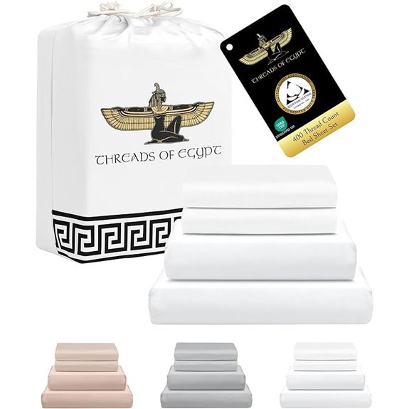 Egyptian Cotton Queen Sheets 400 TC Cooling Ultra Soft