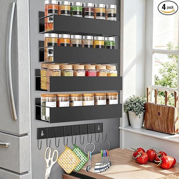 Magnetic Spice Rack Organizer for Refrigerator (6-Pack)