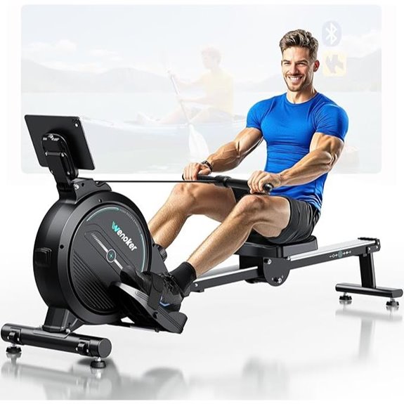 Wenoker Magnetic Rower Machine with LCD & Cushioned Seat