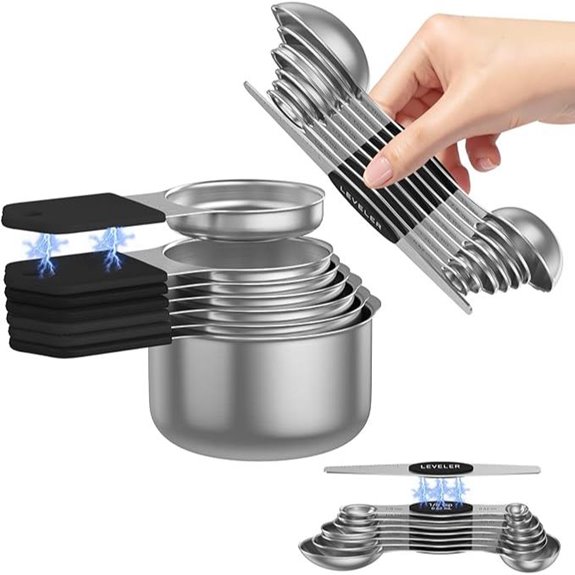 Magnetic Stainless Steel Measuring Cups and Spoons Set