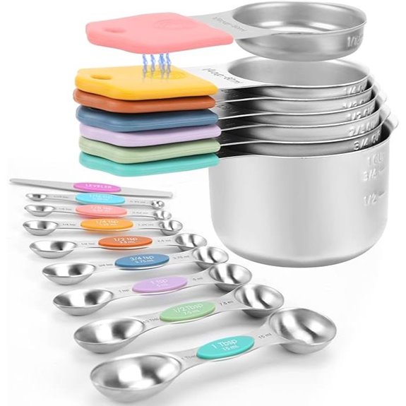 Magnetic Stainless Steel Measuring Cups and Spoons Set