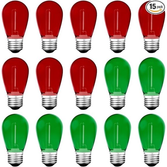 Meconard S14 LED String Light Bulbs 15 Pack