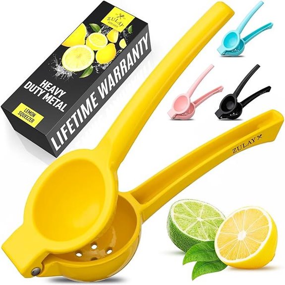 Zulay Kitchen Metal Lemon Squeezer Manual Citrus Juicer
