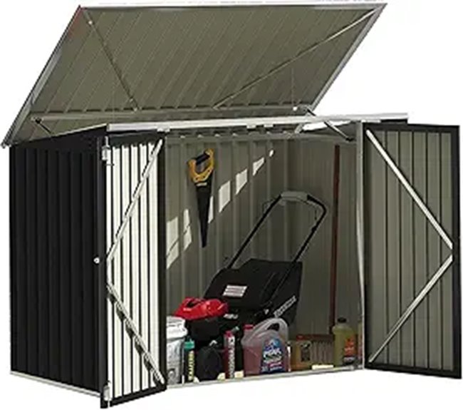 Devoko Metal Outdoor Storage Shed with Hydraulic Gas Rod