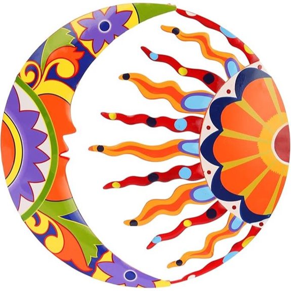 SUNNYPARK Metal Sun and Moon Wall Art Decor