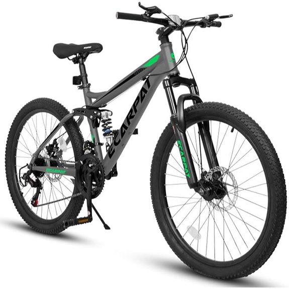 Ecarpat Mountain Bike with Suspension and 21 Speeds