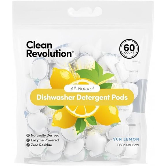 Clean Revolution Natural Dishwasher Pods 60 Count