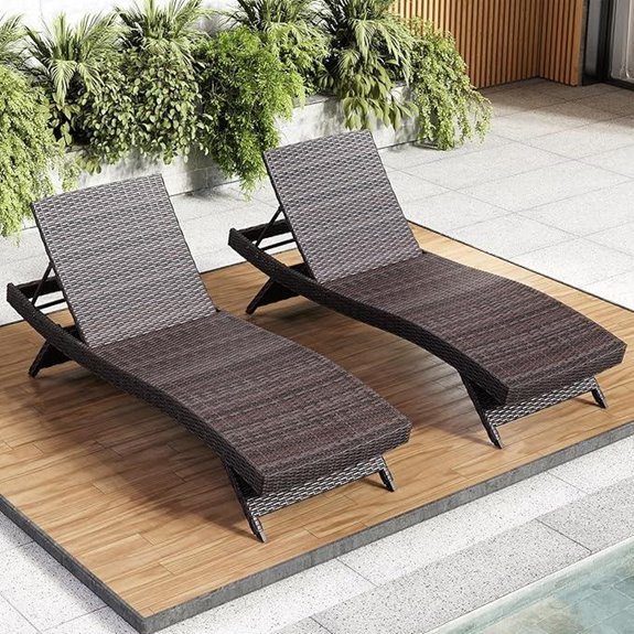 Nestl Outdoor Wicker Lounge Chairs Set of 2