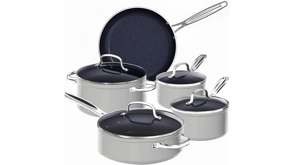 nine piece ceramic cookware set