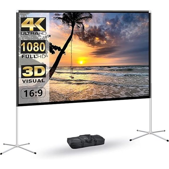 Portable 80 Inch Outdoor 4K Projector Screen with Stand