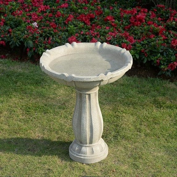 Bird Bath for Outside 26'' Resin Stone Water Feature