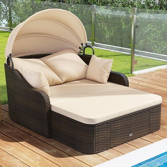 Moccha Outdoor Daybed with Canopy and Cushions