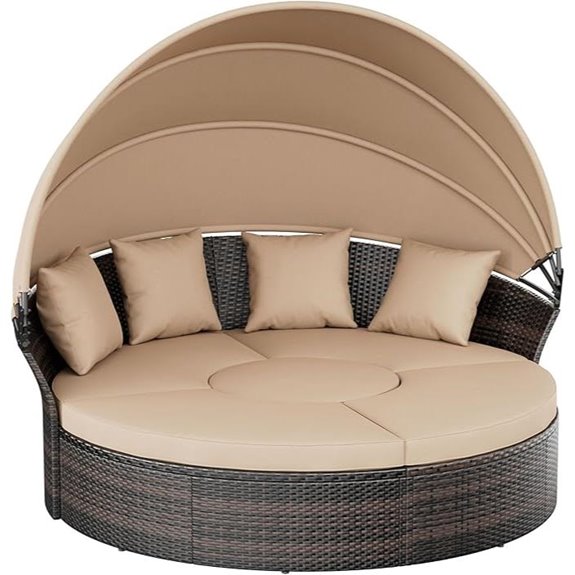 Crownland Outdoor Daybed with Retractable Canopy