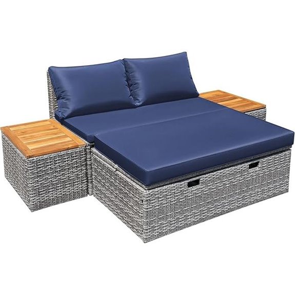 Devoko Outdoor Daybed Set with Side Tables