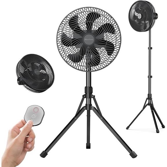 Marchpower 12in Outdoor Fan with Remote and Rechargeable Battery