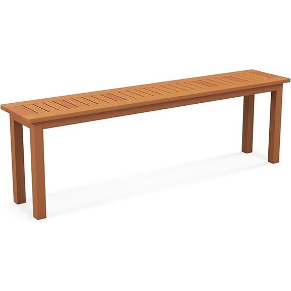 Tangkula Outdoor Wood Bench 59” Farmhouse Seating