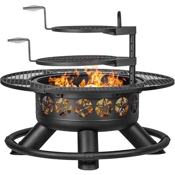 47 Inch Outdoor Fire Pit with Grills