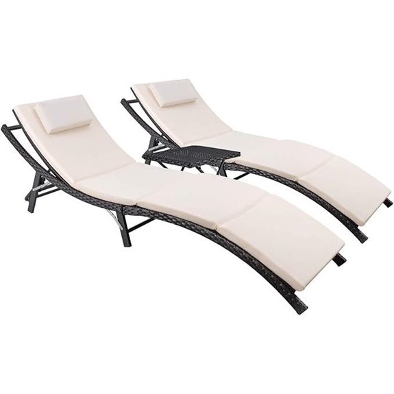 Devoko Outdoor Patio Lounge Set with Folding Table